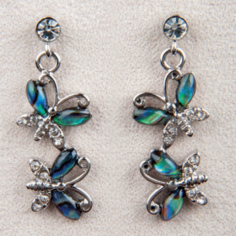 Wild Pearle Abalone Butterfly Duo Earrings