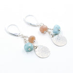 Sterling Silver Larimar and Moonstone Earrings