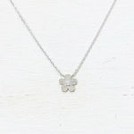 Sterling Silver CZ Flower Necklace