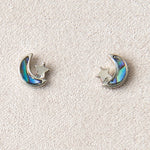 Wild Pearle Abalone Star & Moon Stud Earrings