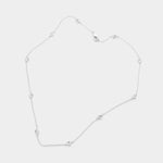 Fashion Silver Tone CZ Station Necklace
