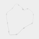 Fashion Silver Tone CZ Station Necklace