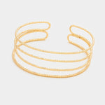 Fashion Gold Tone Layered Cuff