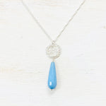 Sterling Silver Blue Jade Necklace