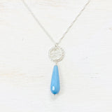 Sterling Silver Blue Jade Necklace