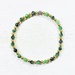 Gold Plated Beaded Stone Stretch Bracelet(Multiple Colors Available)