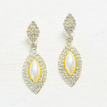 Fashion Gold Tone Marquise Pearl Rhinestone Earrings