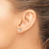 Sterling Silver 4mm CZ Bezel Studs