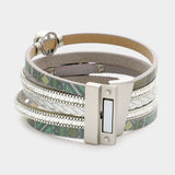 Fashion Faux Leather Magnetic Bracelet