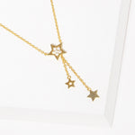 Fashion Gold Tone Rhinestone Star Necklace