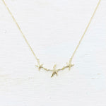 Sterling Silver Gold Plated Starfish Trio Necklace