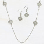 Fashion Silver Tone Long Necklace Set
