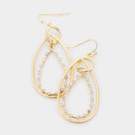 Fashion Gold Tone Rhinestone Layered Earrings