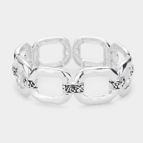 Fashion Silver Tone Stretch Bracelet