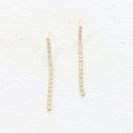Sterling Silver Gold Plated CZ Drop Earrings