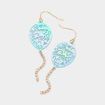 Fashion Blue Happy Birthday Balloon Dangle Earrings