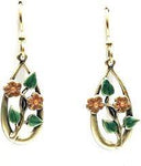 Silver Forest Goldtone Flower Dangle Earrings