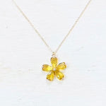 Fashion Gold Tone Yellow Flower Necklace