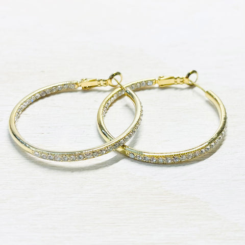 Fashion Gold Tone Inside Out Hoops