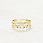 Sterling Silver Gold Plated CZ Ring