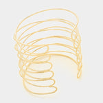 Fashion Gold Tone Sparkle Cuff Bracelet