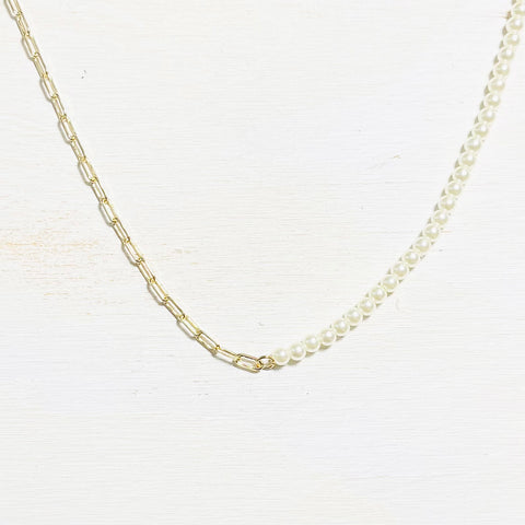 Fashion Gold Tone Pearl Necklace