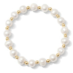 Gold Plated Pearl Stretch Bracelet