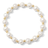 Gold Plated Pearl Stretch Bracelet