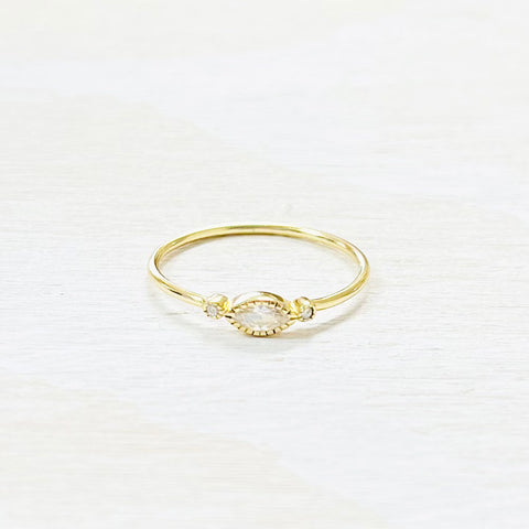Sterling Silver Gold Plated CZ Ring