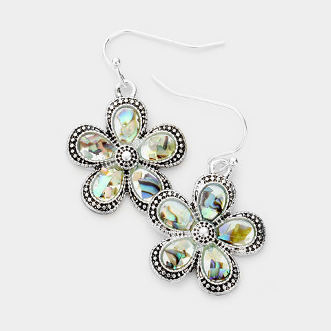 Fashion Abalone Flower Earrings