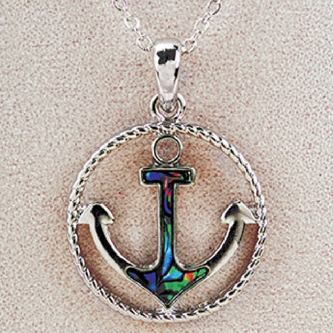Wild Pearle Abalone Anchor Necklace