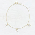 Sterling Silver Gold Plated White Stone Bracelet