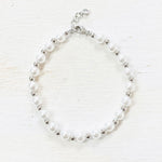 Fashion Silver Tone Pearl Bracelet
