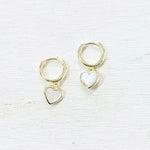 Sterling Silver Heart Dangle Huggie Earrings