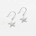 Sterling Silver CZ Starfish Dangle Earrings