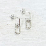 Sterling Silver Link Dangle Earrings