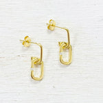 Sterling Silver Gold Plated Link Dangle Earrings