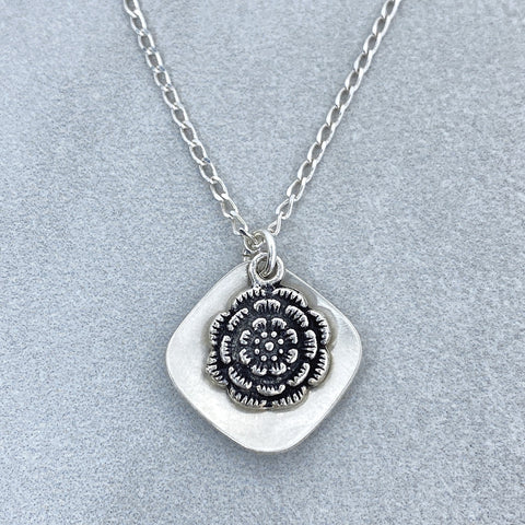 Sterling Silver Flower Necklace