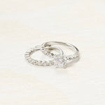 Sterling Silver CZ 2 Pc Engagement Style Ring Set