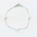 Fashion Silver Tone Pearl Bracelet