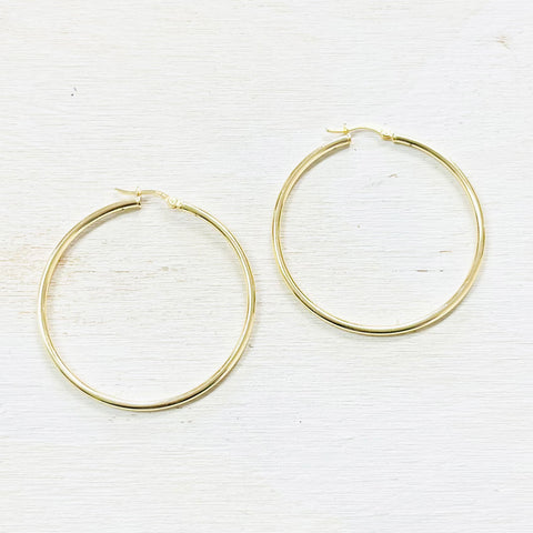 Sterling Silver Gold Plated Hoops