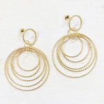 Fashion Gold Tone Circle Dangle Earrings