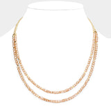 Fashion Double Layered Beaded Necklace