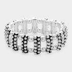 Fashion Silver Tone Ball Stretch Bracelet