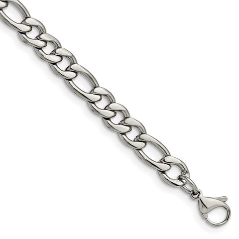Stainless Steel Figaro Chain Bracelet