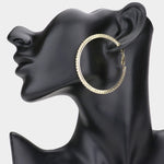 Fashion Gold Tone Rhinestone Hoops