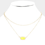 Fashion Yellow Stone Layered Necklace