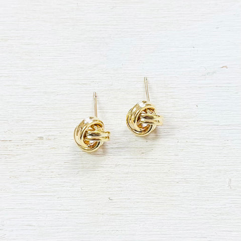 Fashion Gold Tone Knot Studs