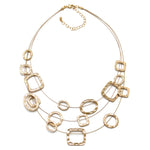 Fashion Gold Tone Geometric Wire Necklace