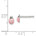 Sterling Silver Children’s Pink Ladybug Earrings